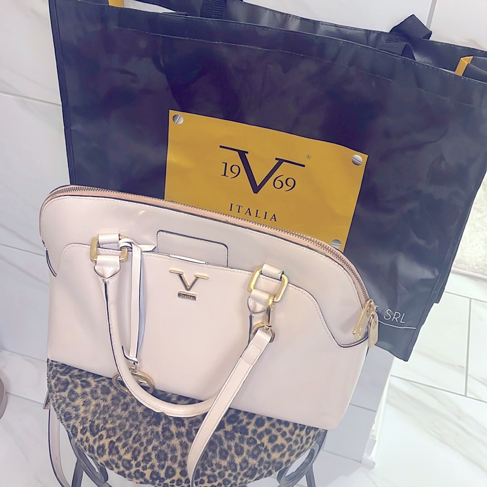1969 Versace Handbag with Cross Strap Dusty Pink